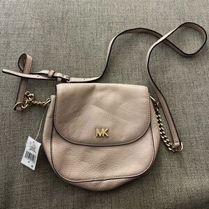 Michael Kors Leather Half Dome Crossbody in Soft Pink